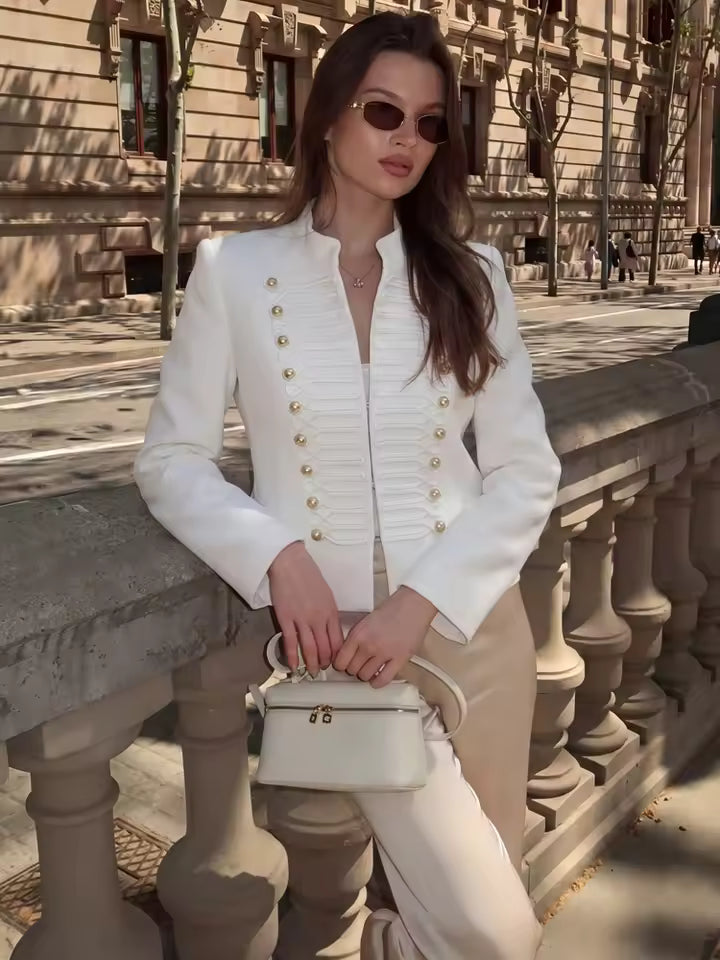 Denise Veste militaire en similicuir