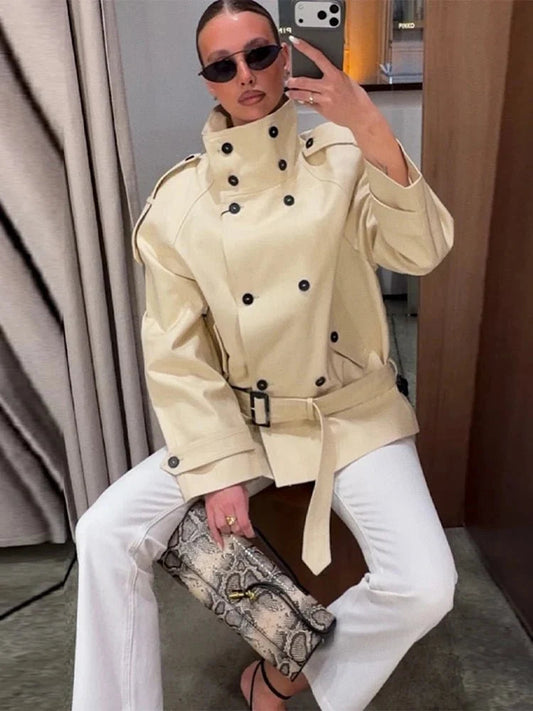 Trench-coat Ella à col montant ajusté