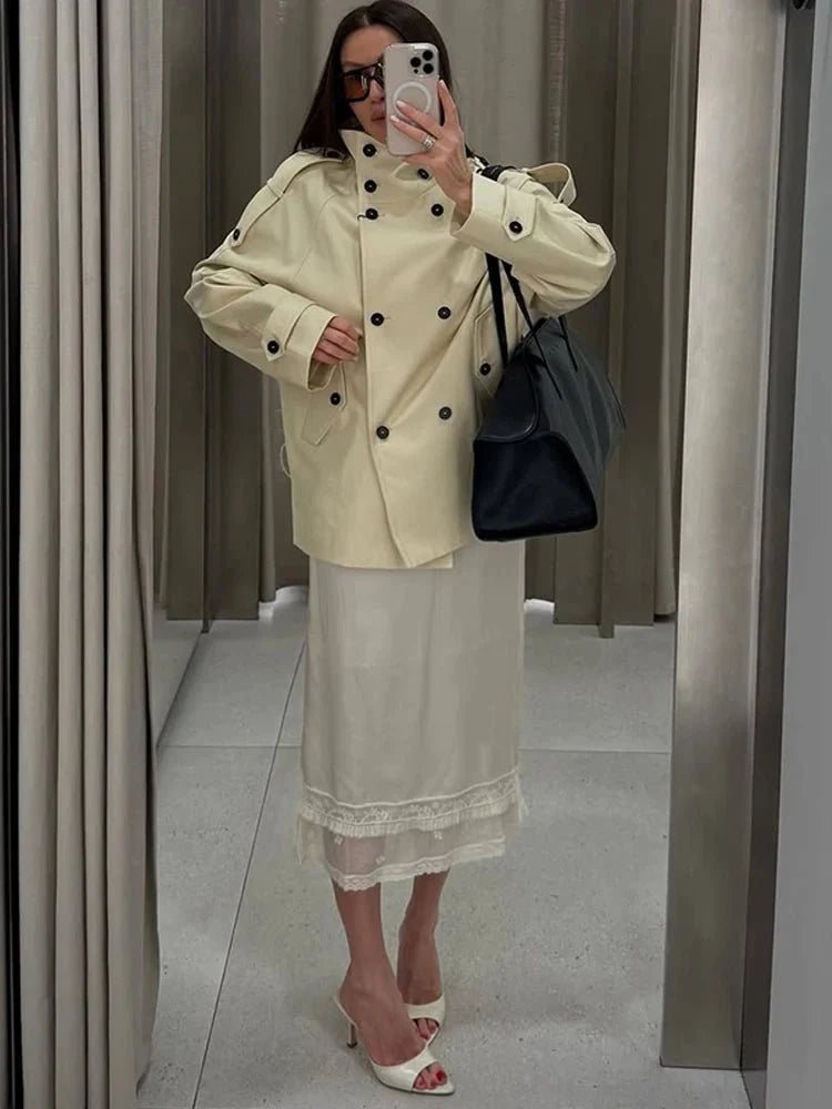 Trench-coat Ella à col montant ajusté