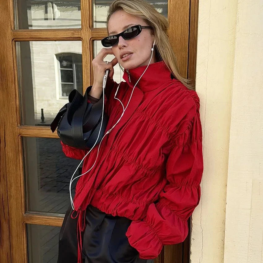Veste zippée froncée Ellie