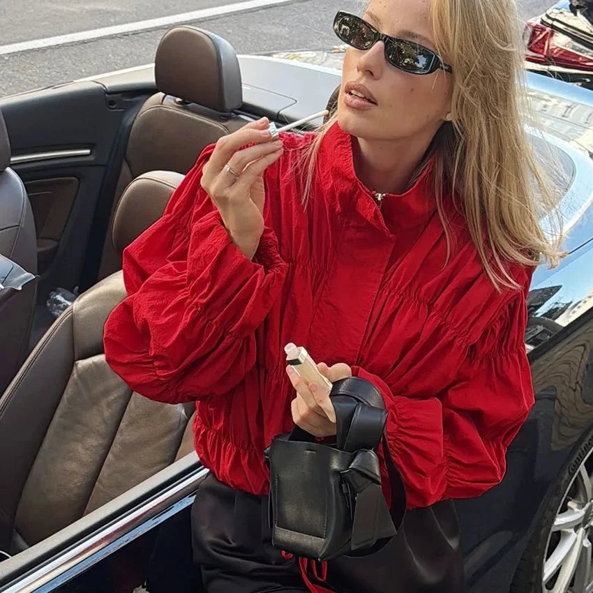 Veste zippée froncée Ellie