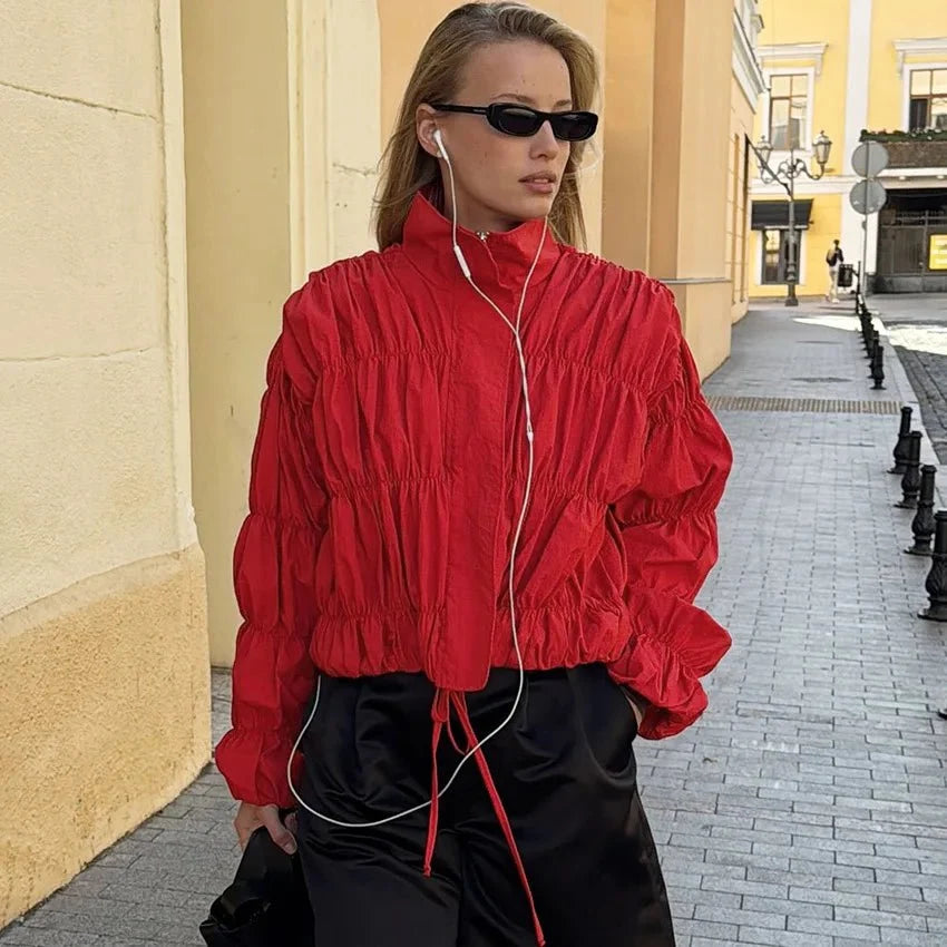 Veste zippée froncée Ellie