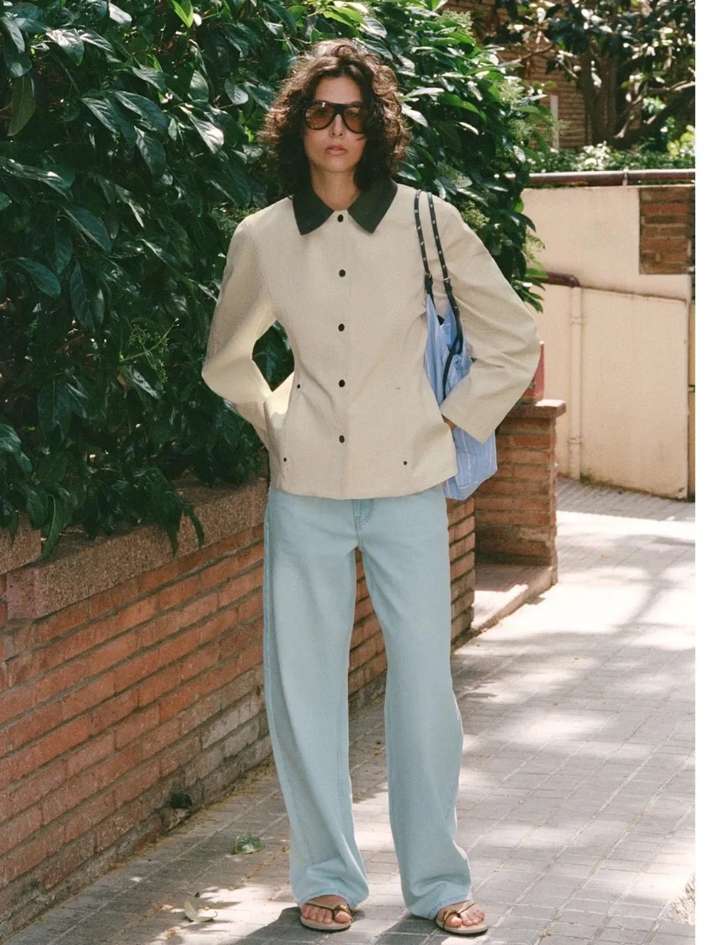 Veste péplum col contrastant Ruth