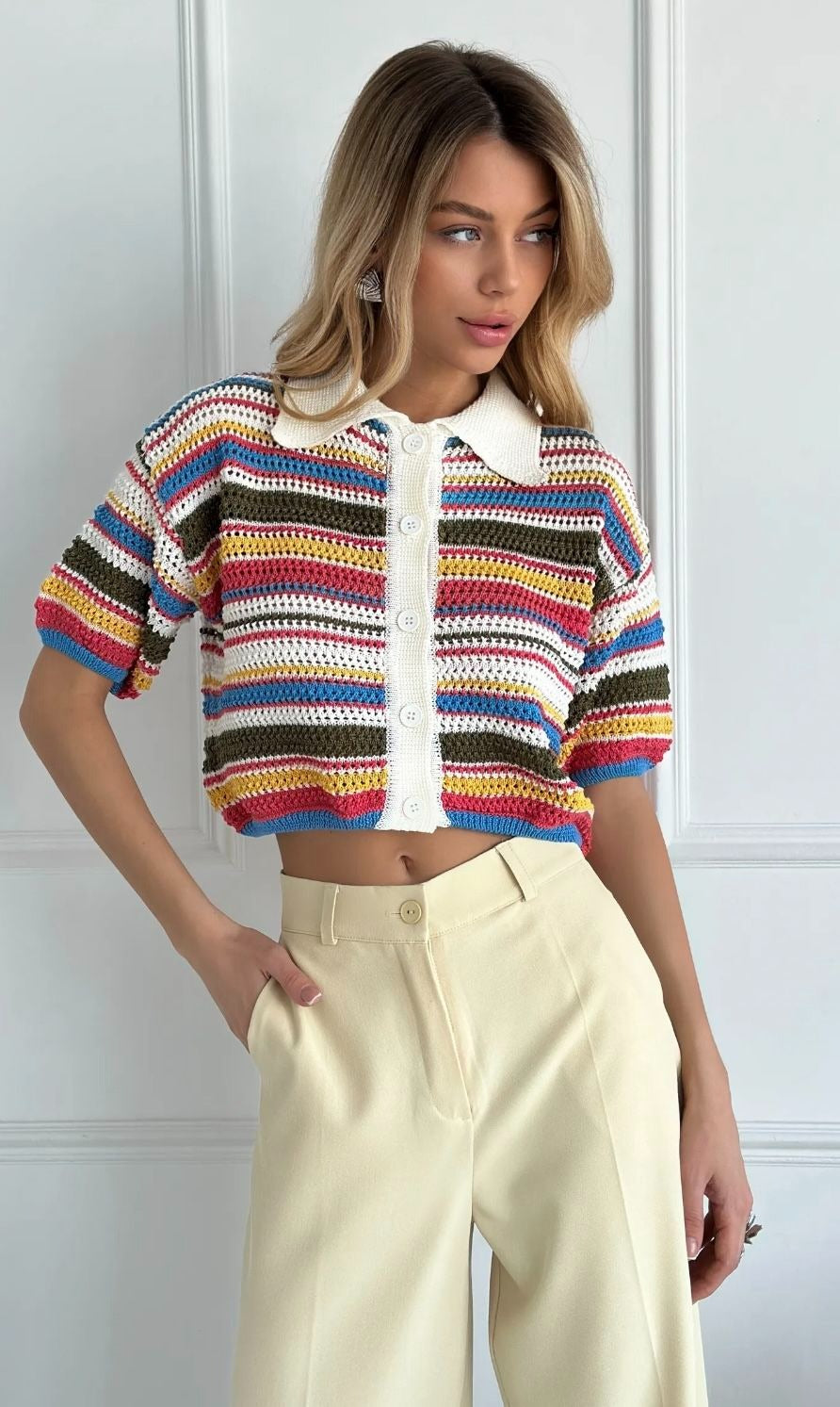 Iris ensemble crochet rayé