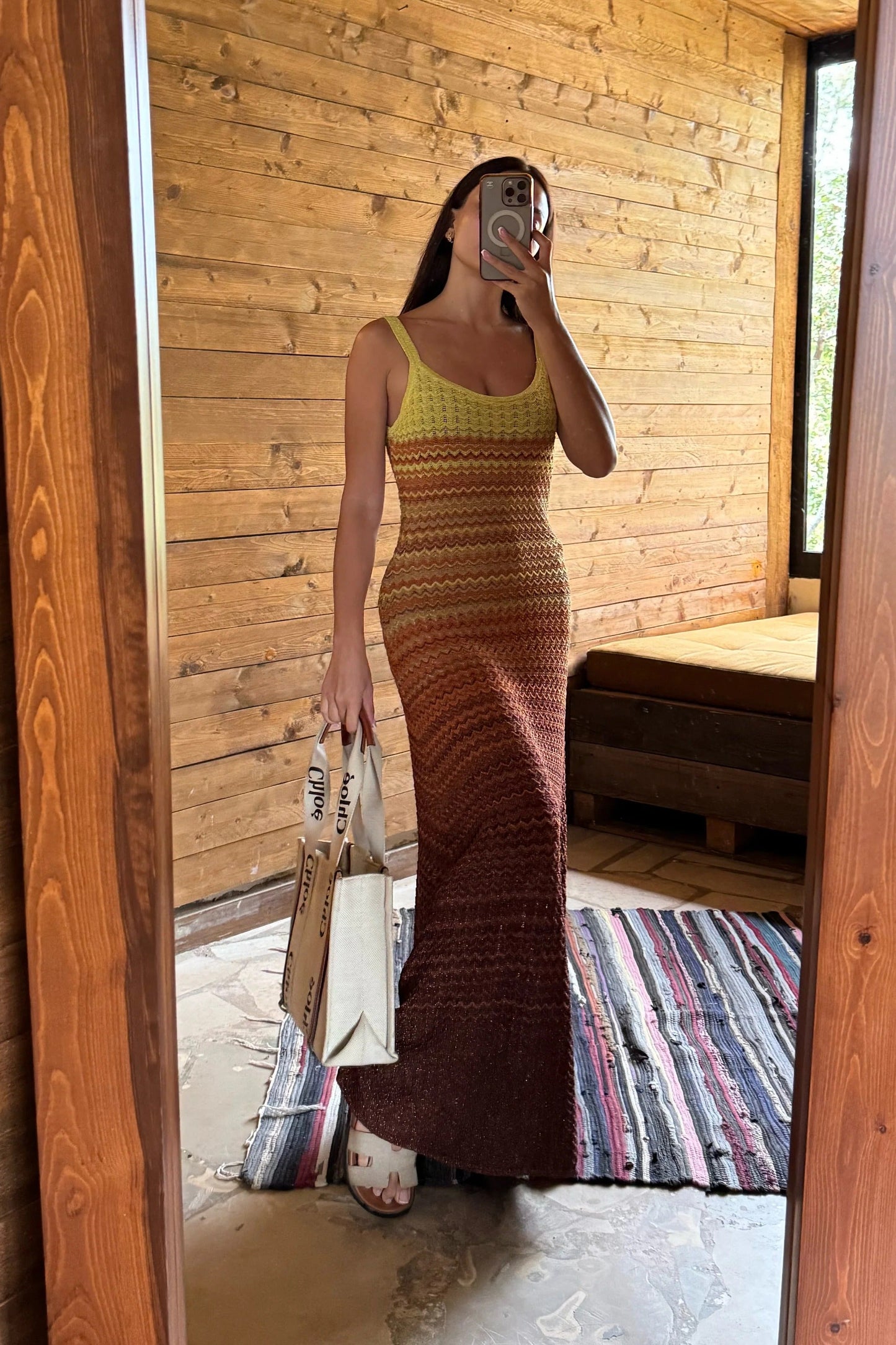 Margot robe maxi en maille Sunset