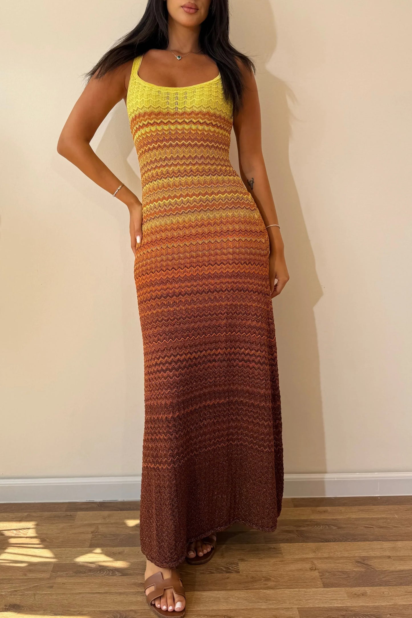 Margot robe maxi en maille Sunset