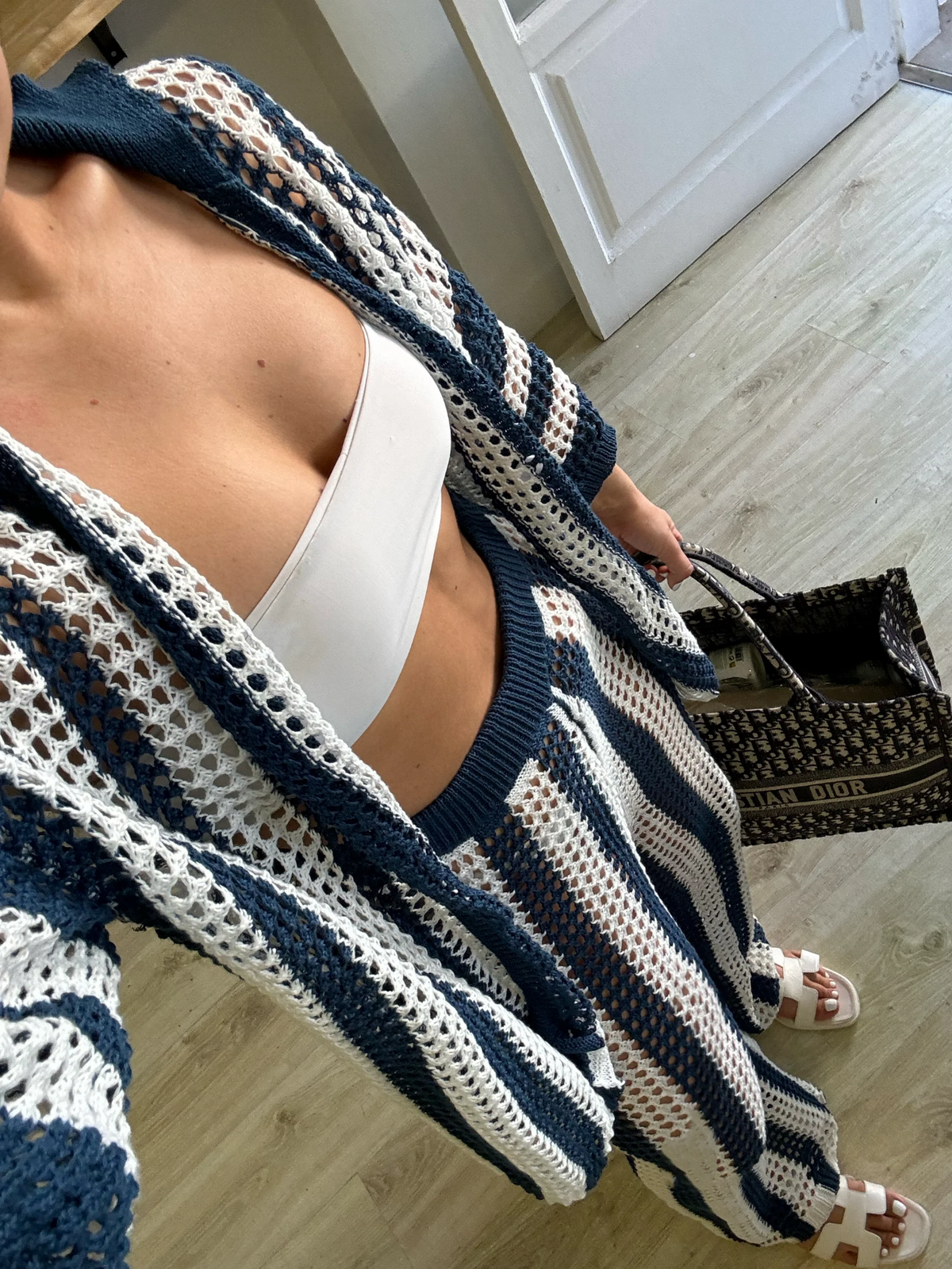 Ensemble coordonné Layla crochet rayé