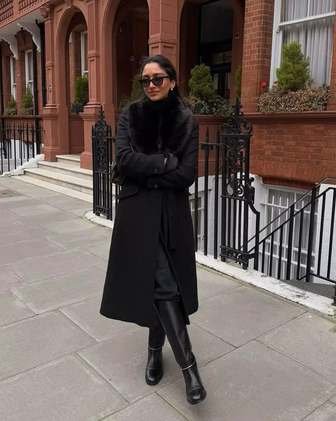 Manteau long Lola avec col en fausse fourrure