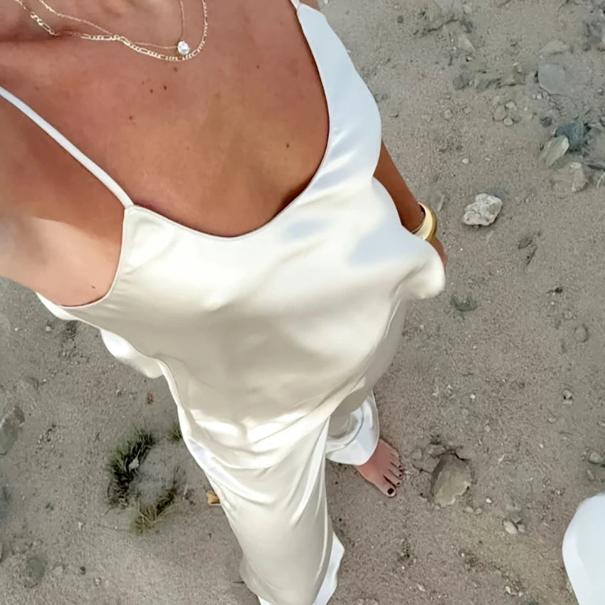 Ensemble deux pièces en satin Margot