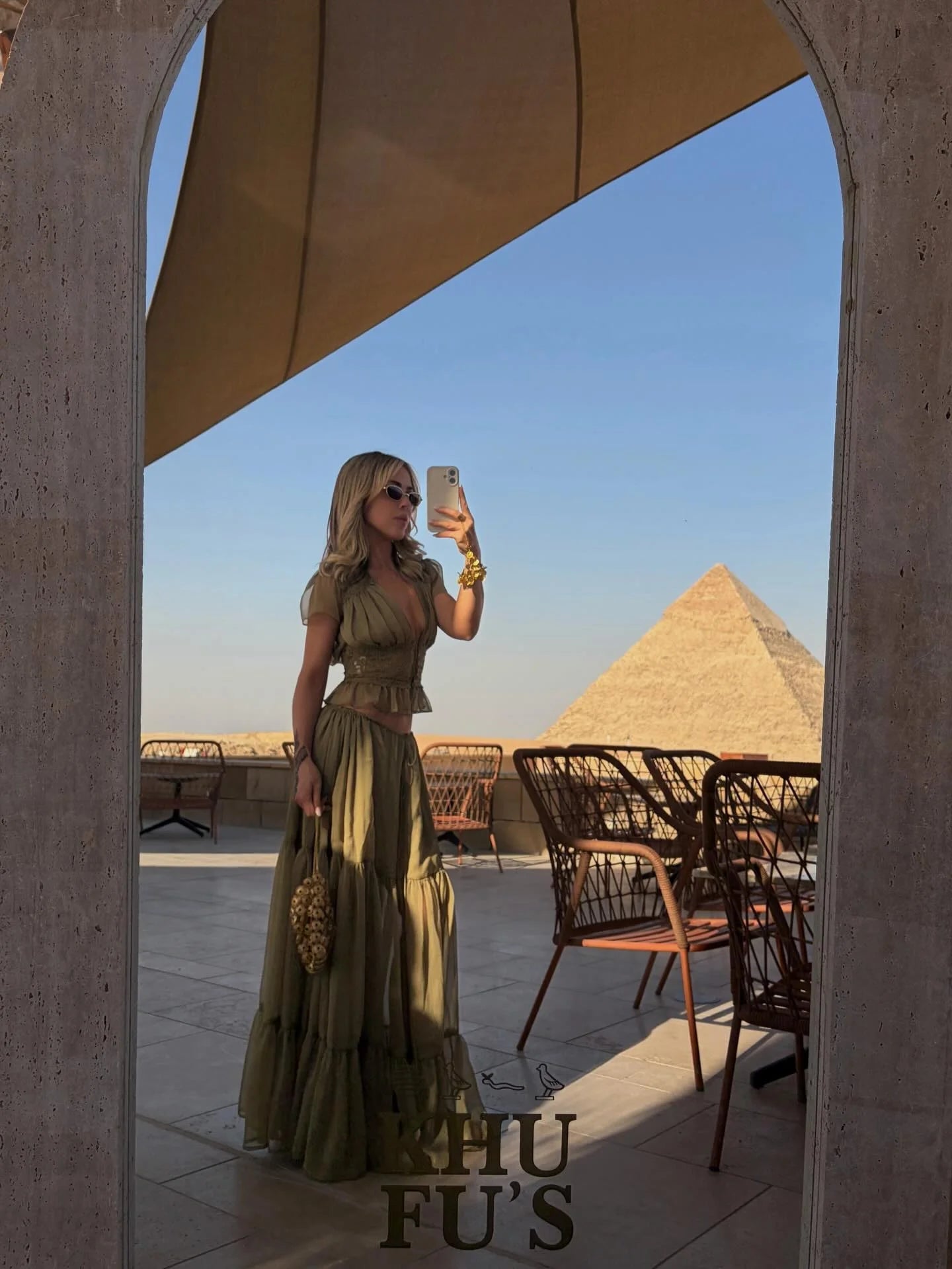 Ensemble haut et jupe Nella en dentelle et chiffon