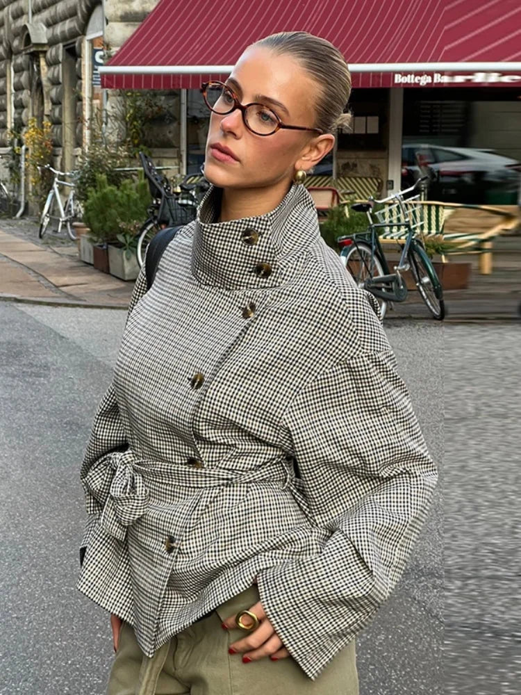 Trench-coat à carreaux Mila