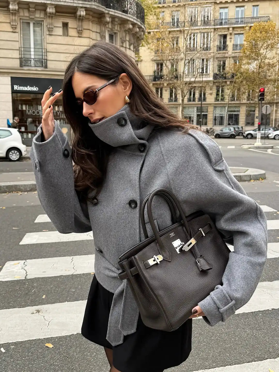Manteau à col roulé croisé Carmen
