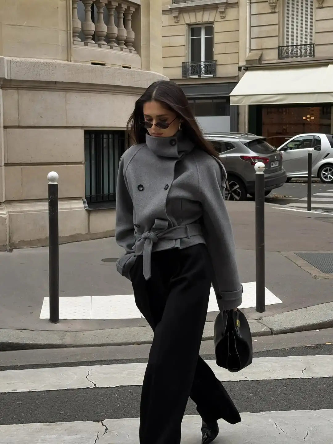 Manteau à col roulé croisé Carmen