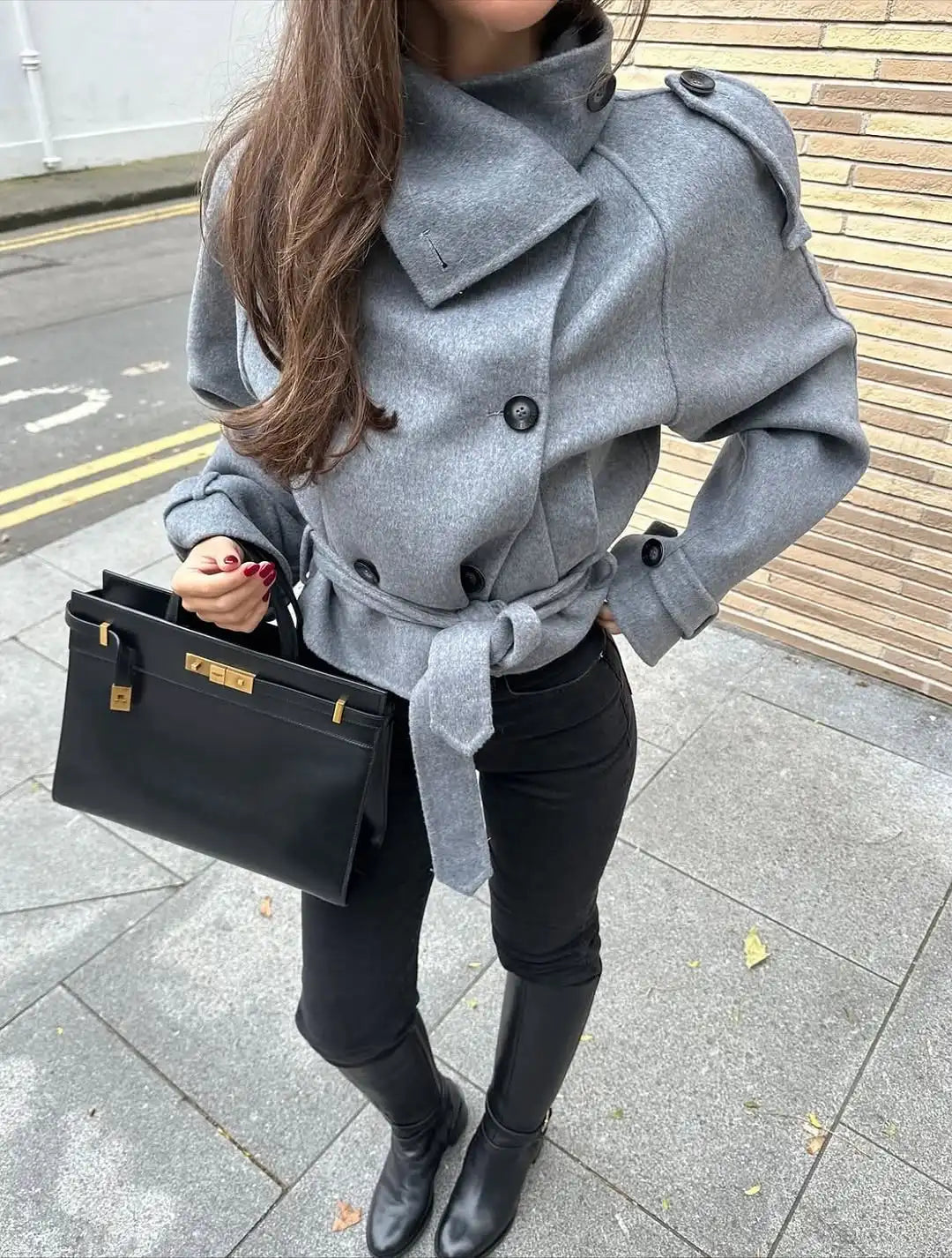 Manteau à col roulé croisé Carmen