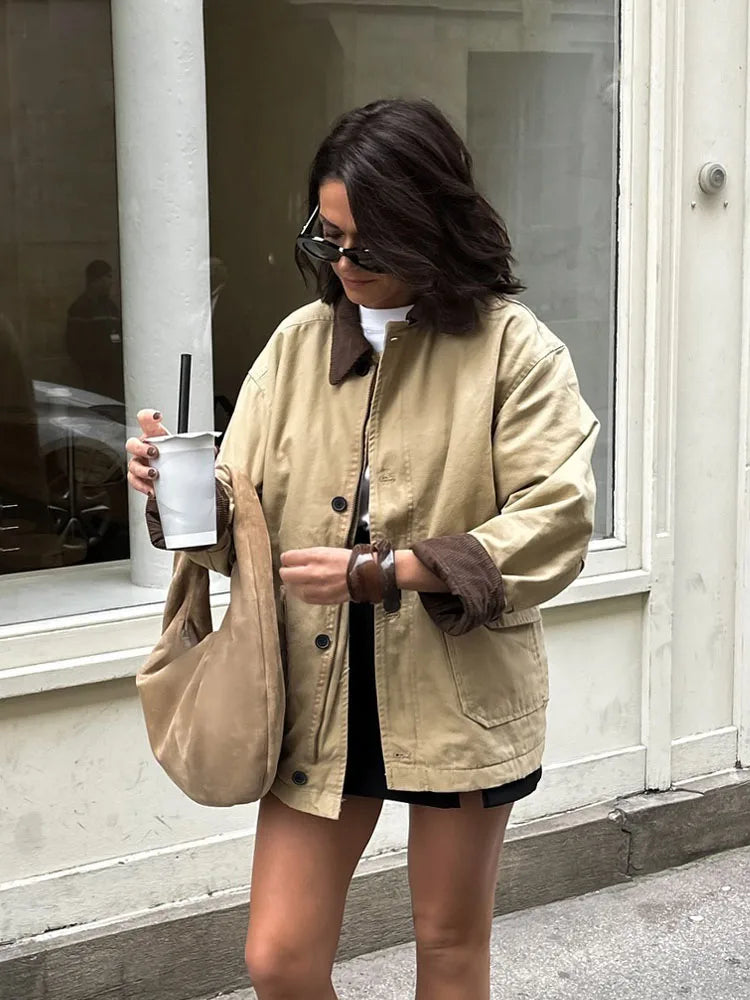 Veste utilitaire vintage en toile Fiona