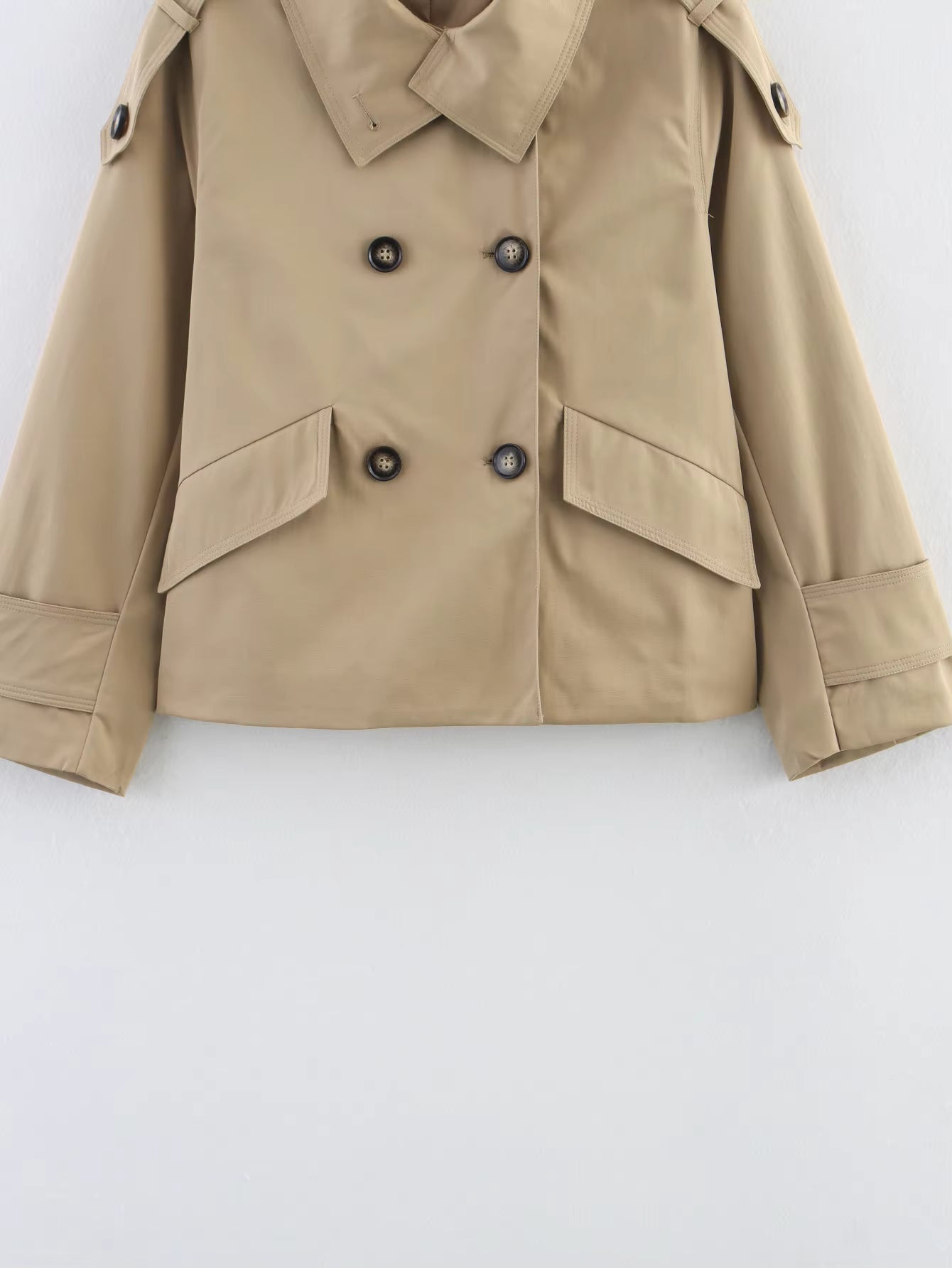 Trench-coat beige à double boutonnage Audrey