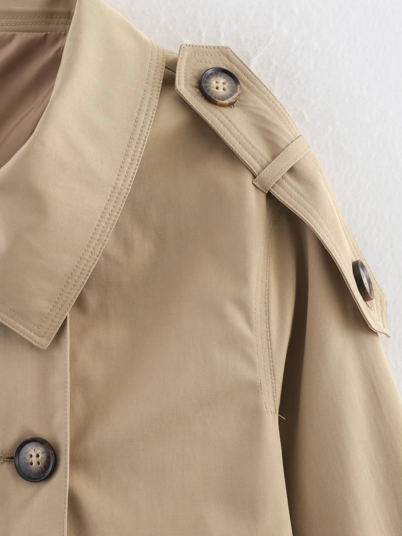 Trench-coat beige à double boutonnage Audrey
