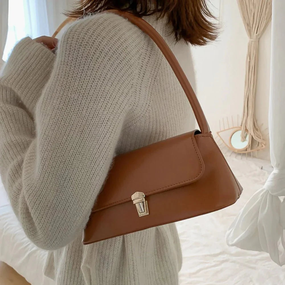SEAME - SEAME Women's Handbag - Vintage Vegan Leather Shoulder Bag for Casual Use Brown