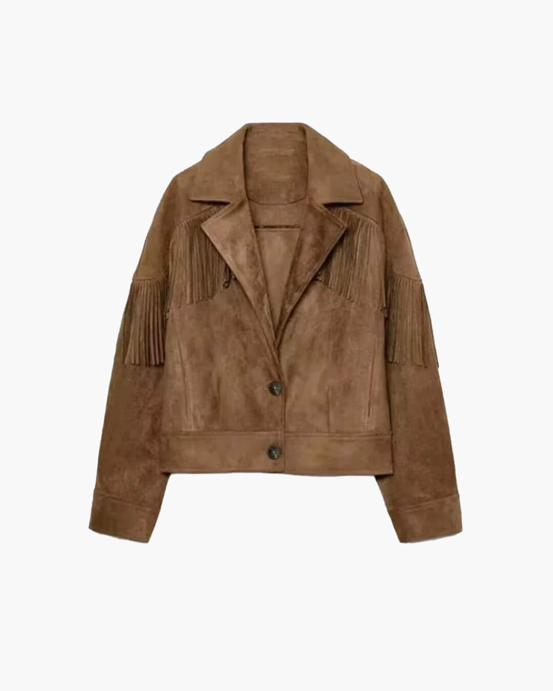 Helen. Veste courte à revers en faux suède