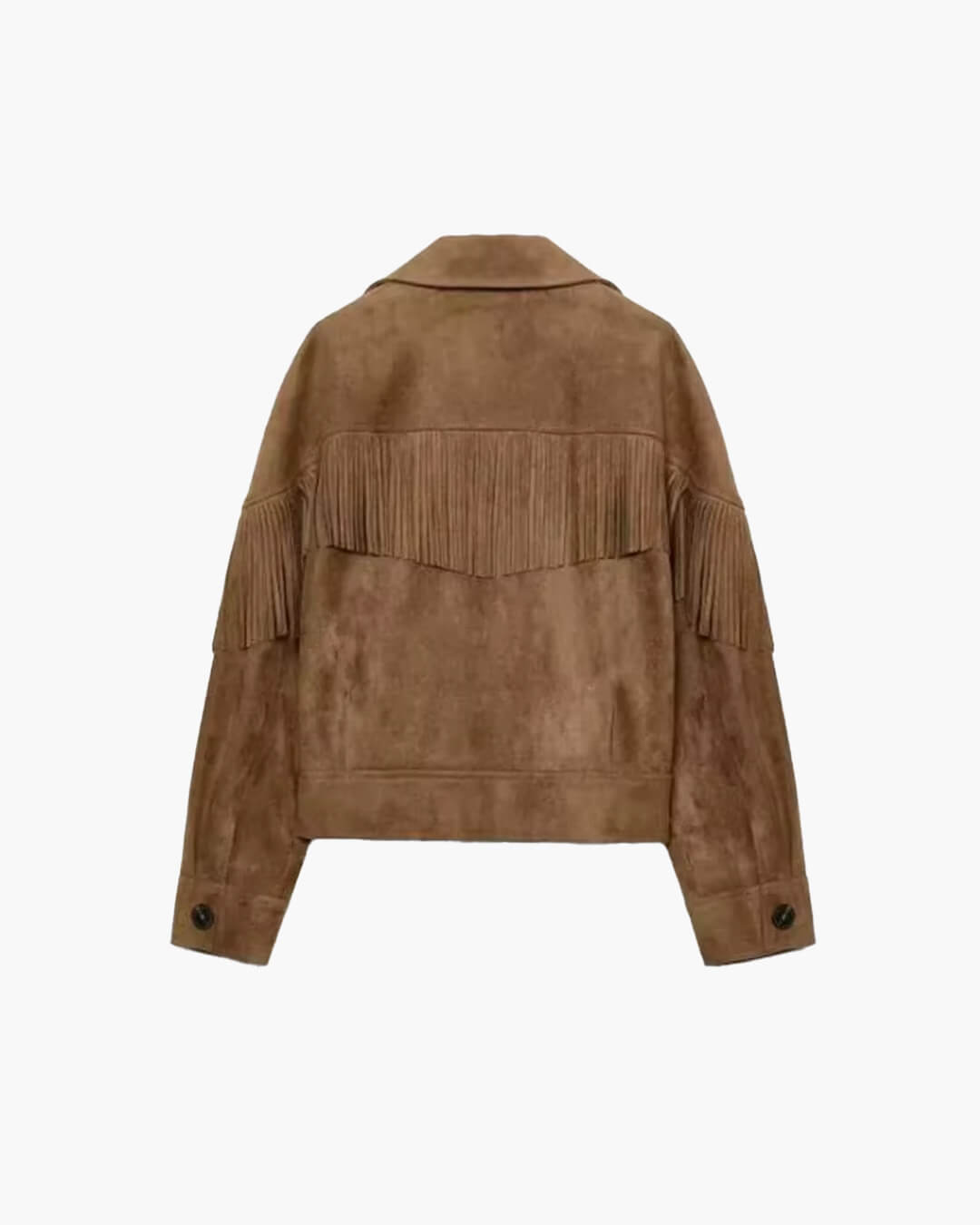 Helen. Veste courte à revers en faux suède