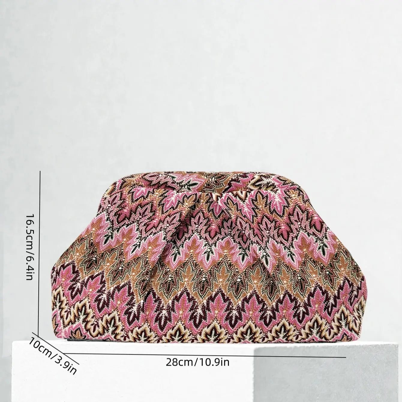 Pochette plissée Jacquard Sophia