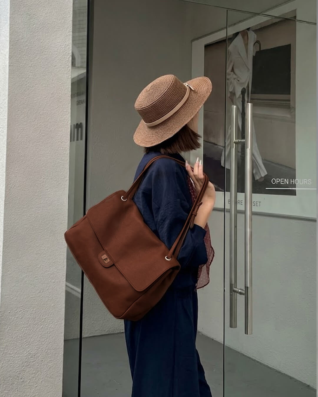 Sac à bandoulière en cuir Ava Maxi Flap