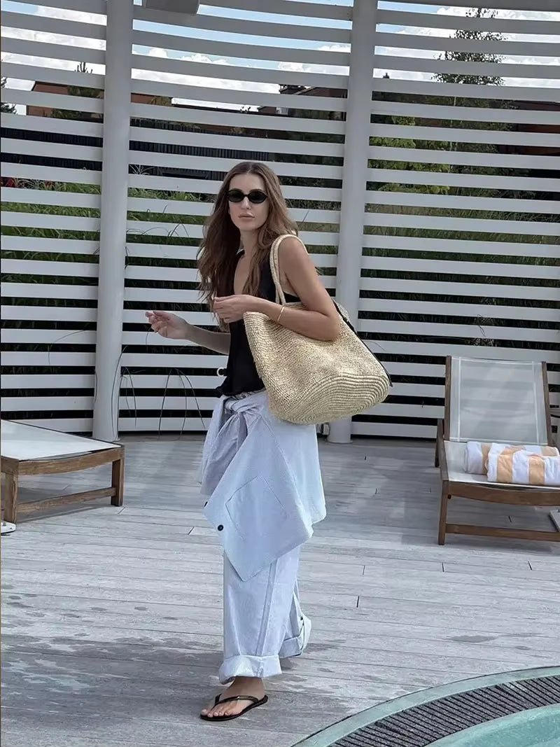 Vivienne sac cabas en rotin tressé à la main