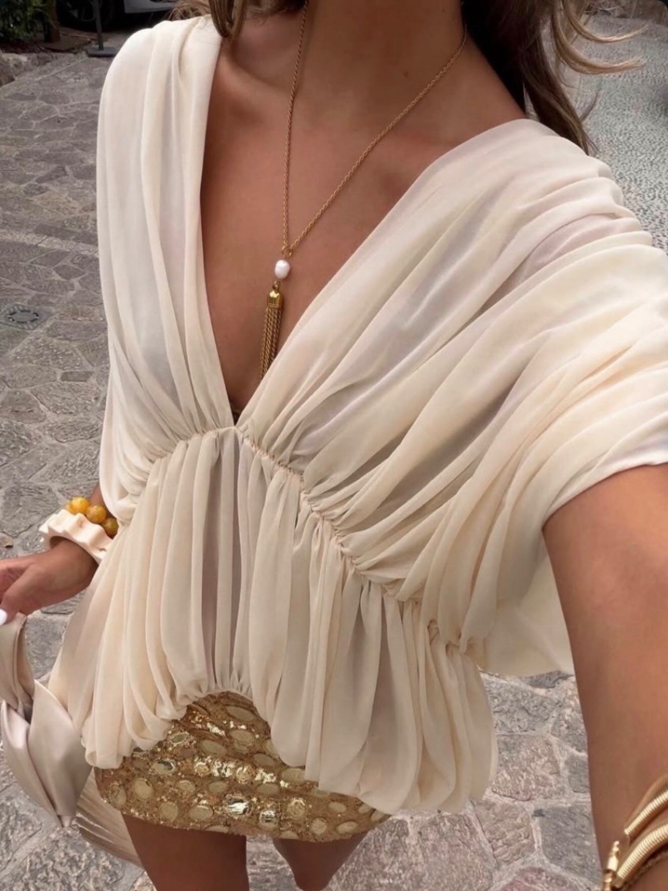Miriam Draped Chiffon Top