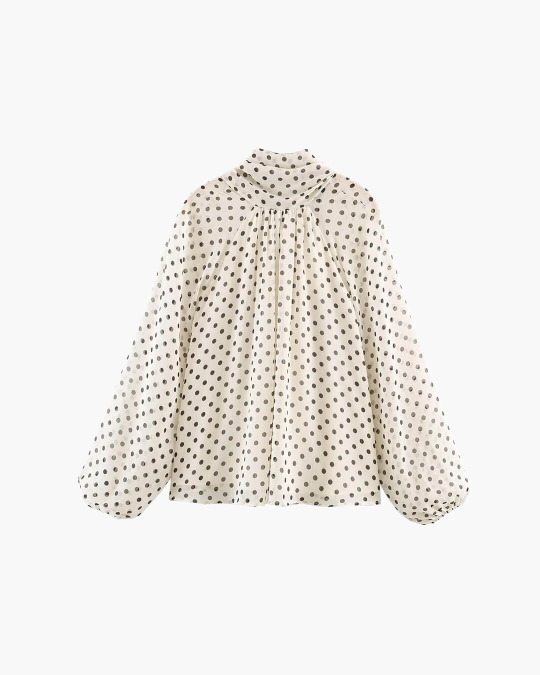 Blouse Cleo à col montant à pois