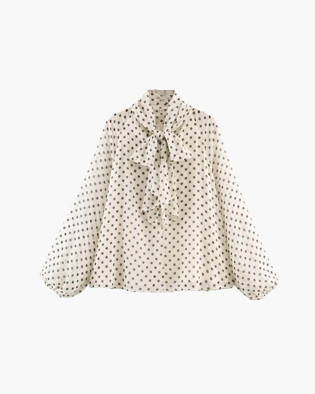 Blouse Cleo à col montant à pois