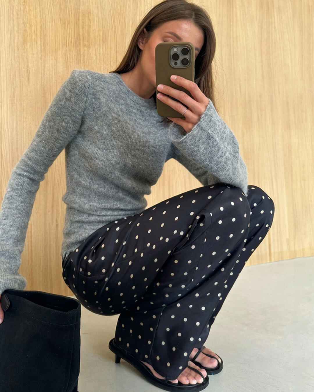 Pantalon en satin à pois Evita