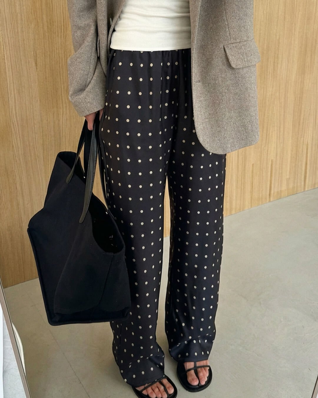 Pantalon en satin à pois Evita