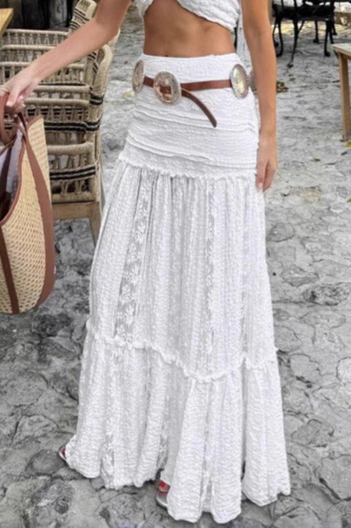 Melissa Lace Tiered Maxi Skirt