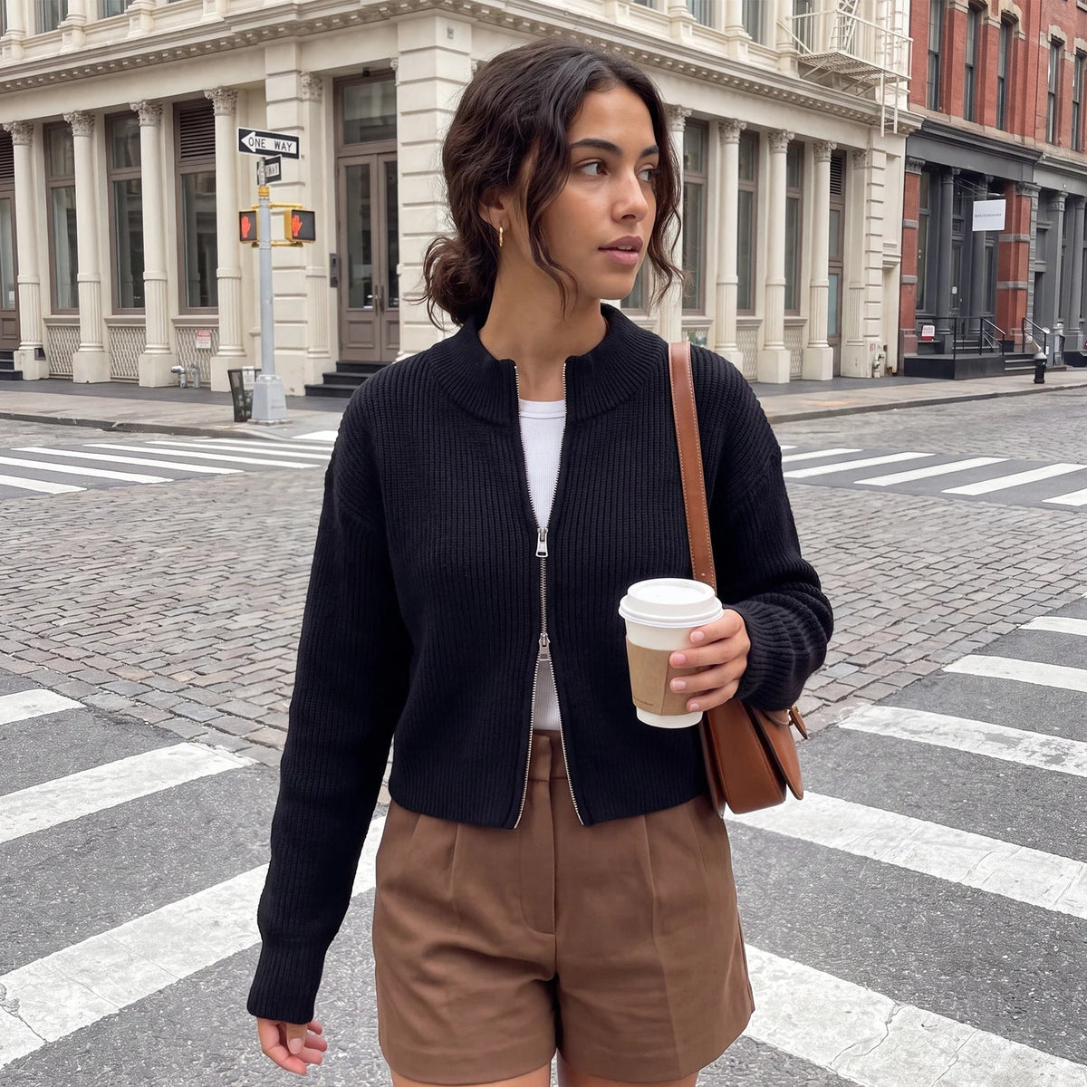 Cardigan en maille Amy à double fermeture éclair