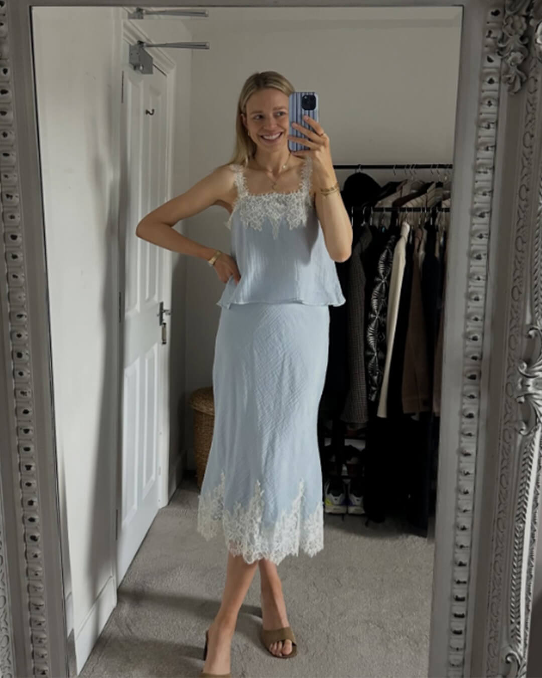 Ensemble midi Jacinta à empiècements dentelle