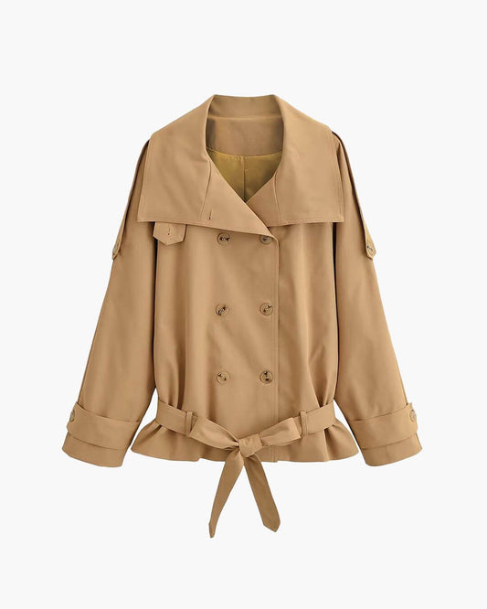 Trench-coat utilitaire Maria à col montant