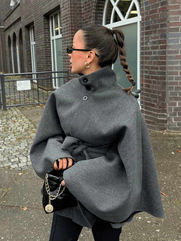 Veste cape Daniela avec ceinture