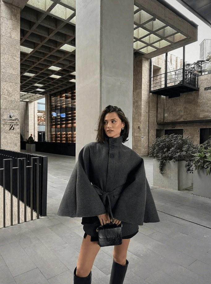 Veste cape Daniela avec ceinture