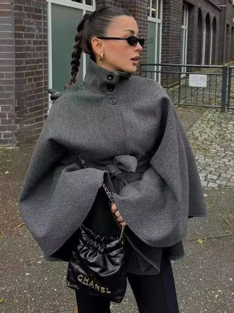 Veste cape Daniela avec ceinture