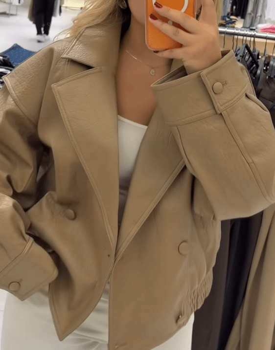 Manteau Isabel croisé en similicuir
