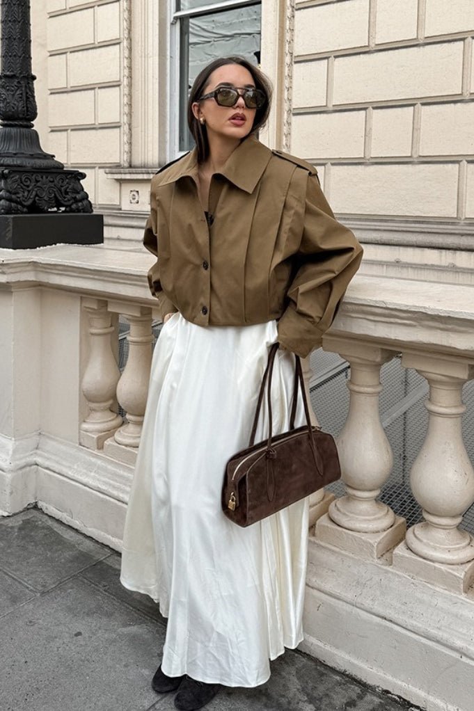Veste utilitaire Julia courte plissée