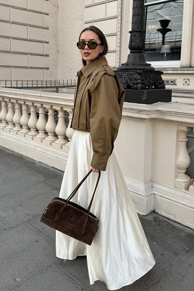 Veste utilitaire Julia courte plissée