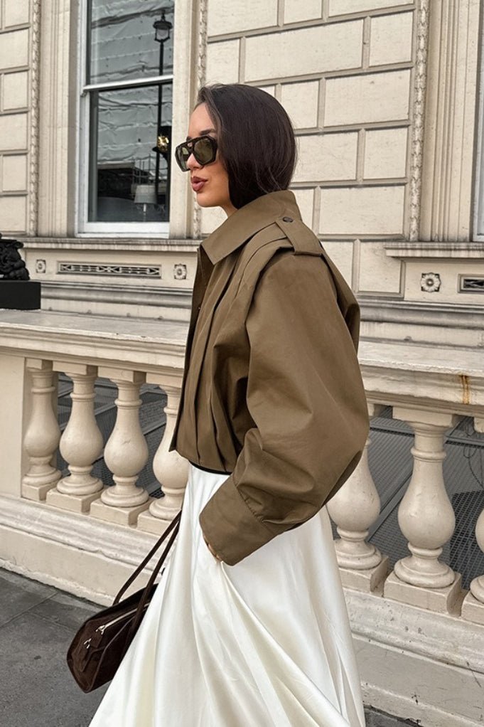 Veste utilitaire Julia courte plissée