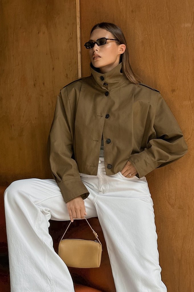 Veste utilitaire Julia courte plissée