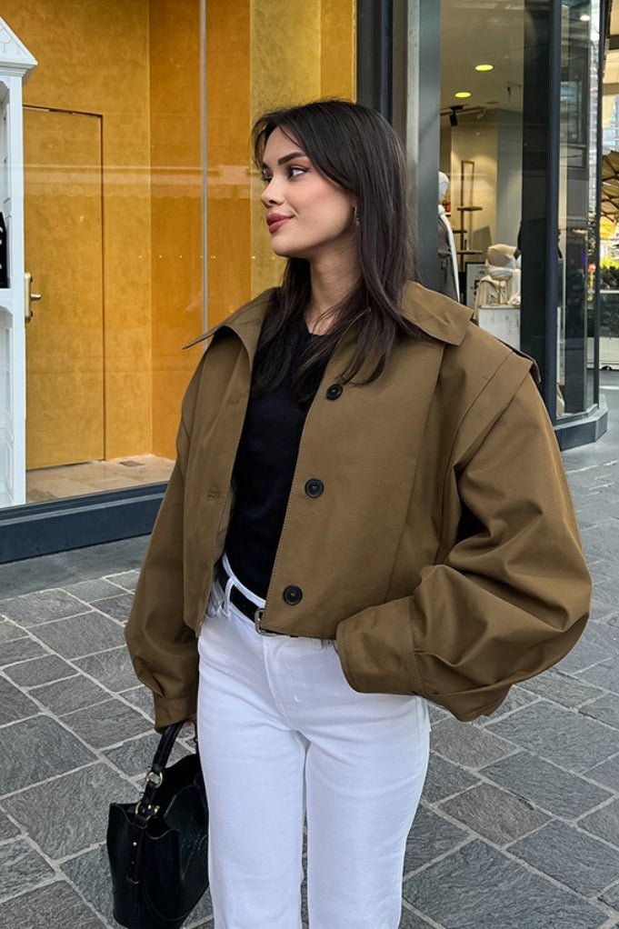 Veste utilitaire Julia courte plissée