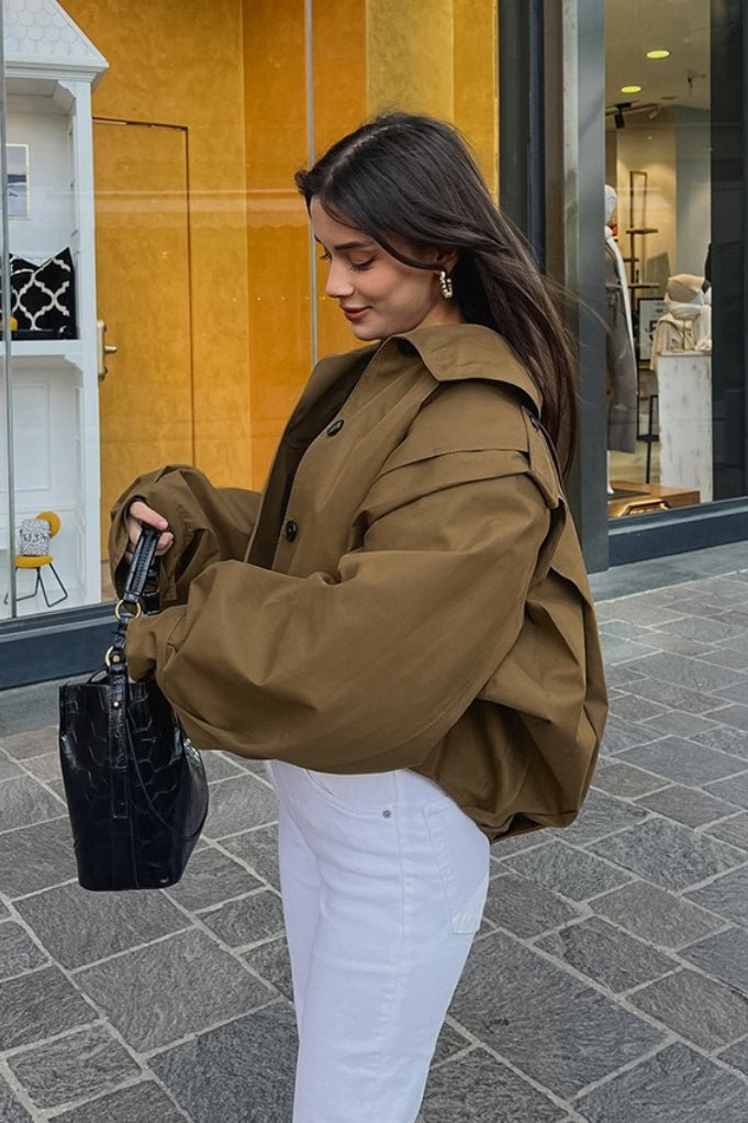 Veste utilitaire Julia courte plissée
