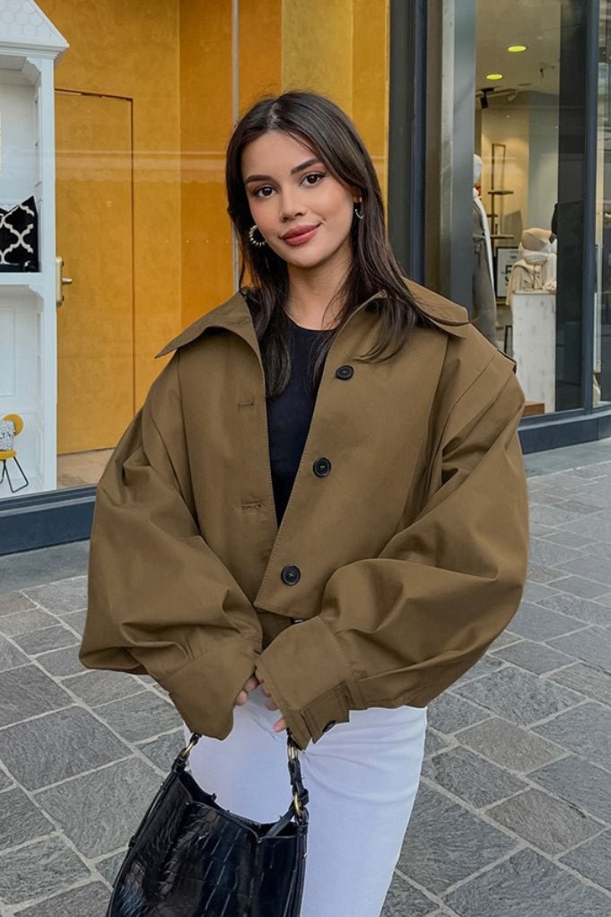 Veste utilitaire Julia courte plissée