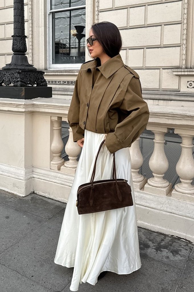 Veste utilitaire Julia courte plissée