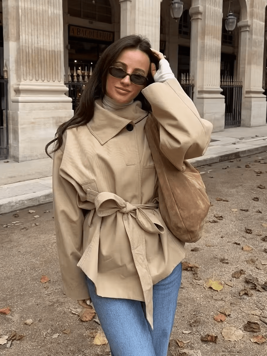 Trench-coat Helena asymétrique avec ceinture