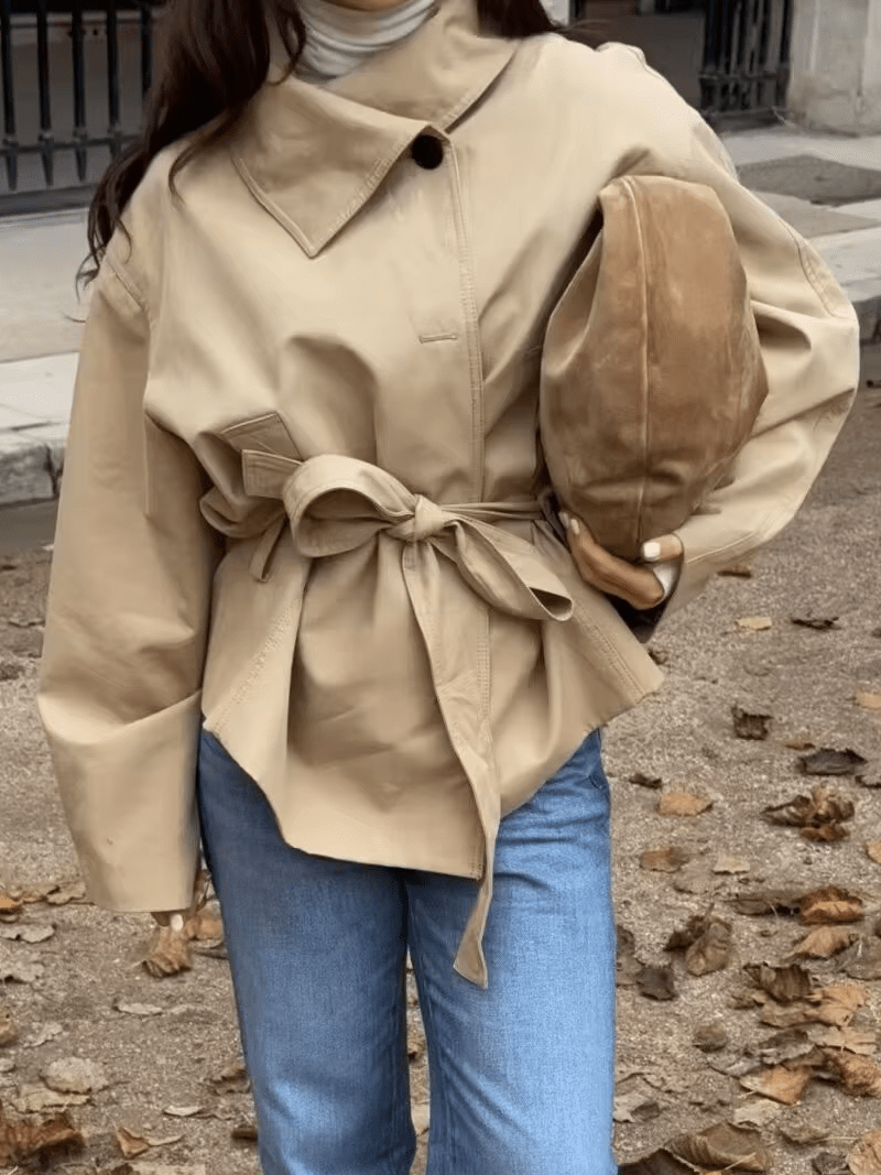 Trench-coat Helena asymétrique avec ceinture